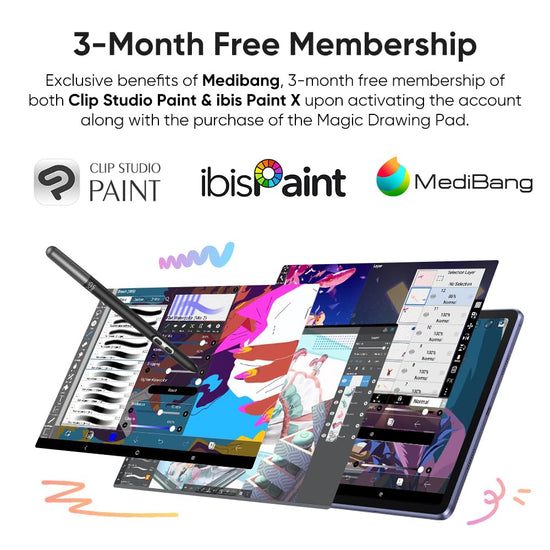 Graphic tablet — 12.2 inch standalone with 16384 pressure levels and tilt support