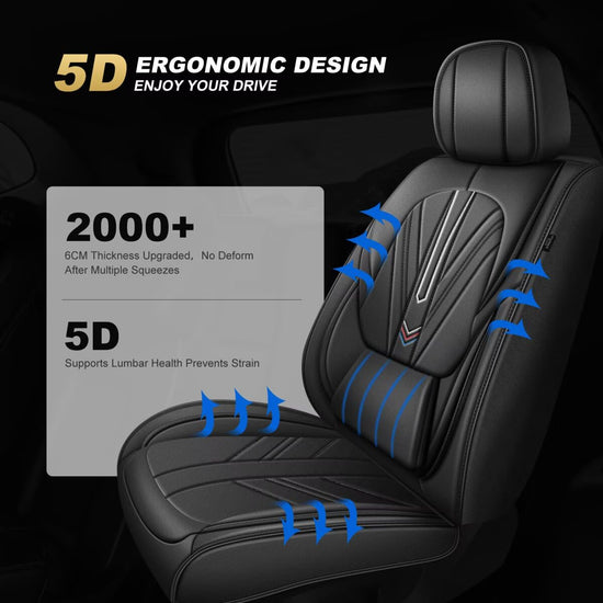 AOMSAZTO vehicle seat cover — Premium faux leather with lumbar support pillow and waterproof design.