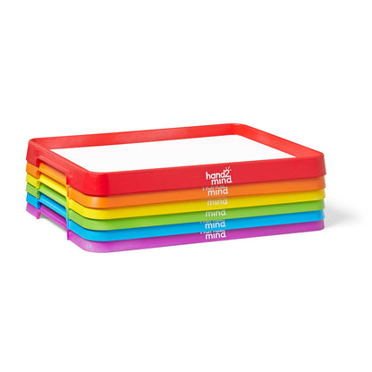 hand2mind writing board — magnetic dry erase activity tray, stackable design, multicolor