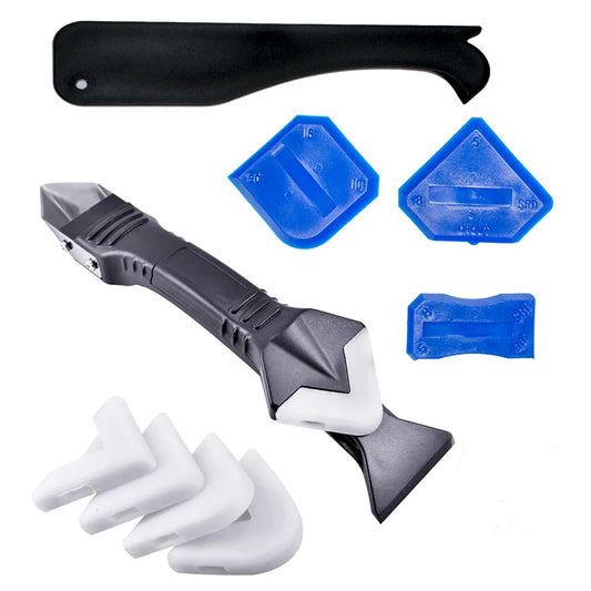 Sealant — 3 in 1 silicone caulking tools with stainless steel head and 5 pads