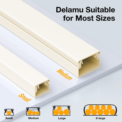 Delamu cord management cover - paintable cable concealment system for home office