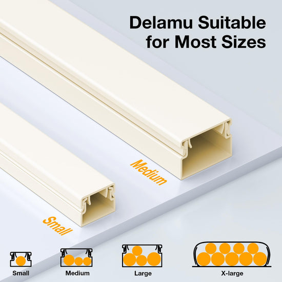 Delamu cord management cover - paintable cable concealment system for home office