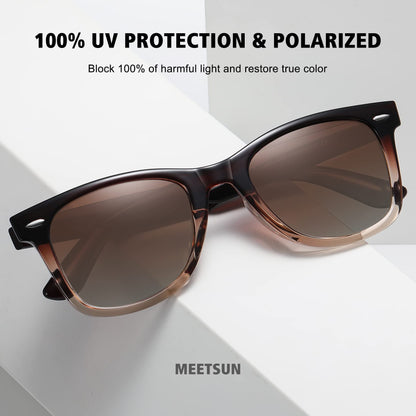 MEETSUN polarized sunglasses — Retro style with mirror lens