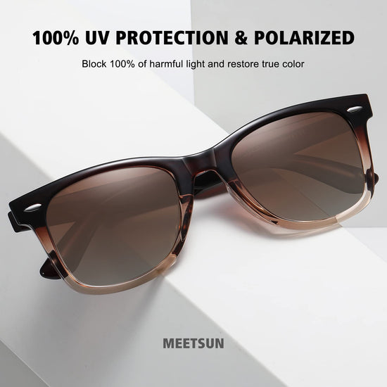 MEETSUN polarized sunglasses — Retro style with mirror lens