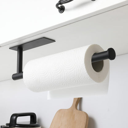 Paper towel holder — Adhesive and screw installation options, stainless steel design by theaoo