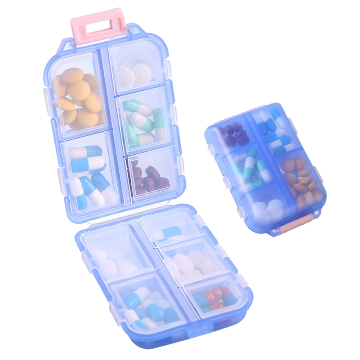 Zuihug personal pill dispenser - compact and portable design with 10 compartments