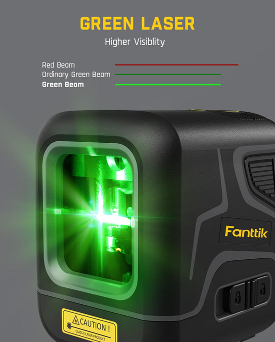 Fanttik D2 laser level — 100 ft self-leveling with magnetic bracket and pouch