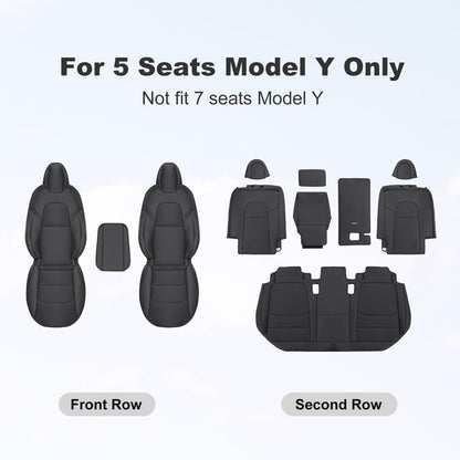 Wekar Tesla Model Y seat covers — Nappa leather, airbag compatible, custom fit 2020-2024