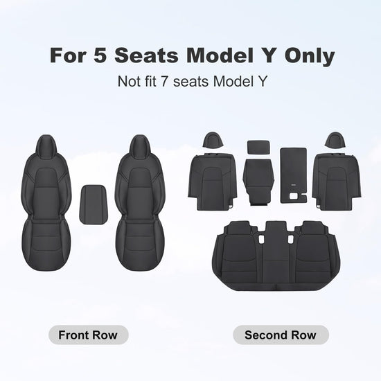 Wekar Tesla Model Y seat covers — Nappa leather, airbag compatible, custom fit 2020-2024