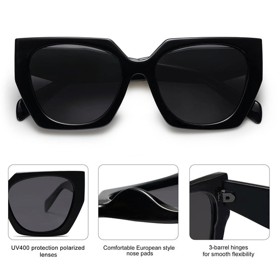 SOJOS oversized polarized sunglasses — trendy square design for women