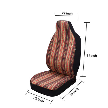 P&J auto vehicle seat covers — Baja blanket design with integrated bucket fit