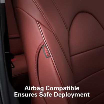Vehicle seat cover — EKR custom fit leather for Honda Pilot 2016-2022 burgundy