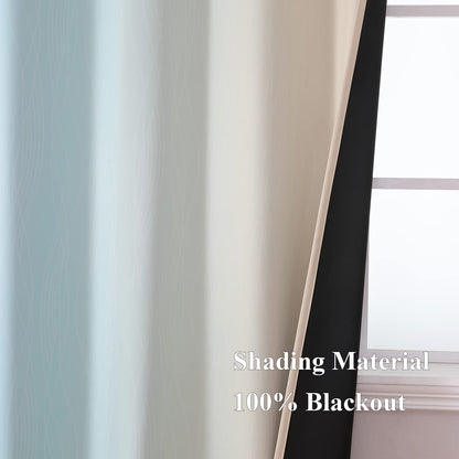 Curtain set — Estelar Textiler ombre blackout for bedroom, 2 panels