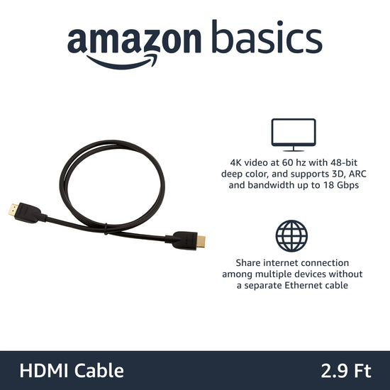 Electronic cable — Amazon Basics high-speed 4K Ultra HD HDMI 2.0 cable