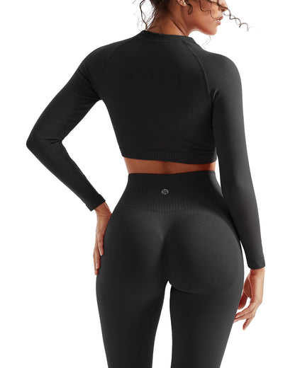 SUUKSESS women workout sets with scrunch hip lifting leggings and crop tops