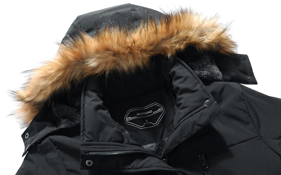 Moerdeng coat — waterproof winter hooded ski jacket for women