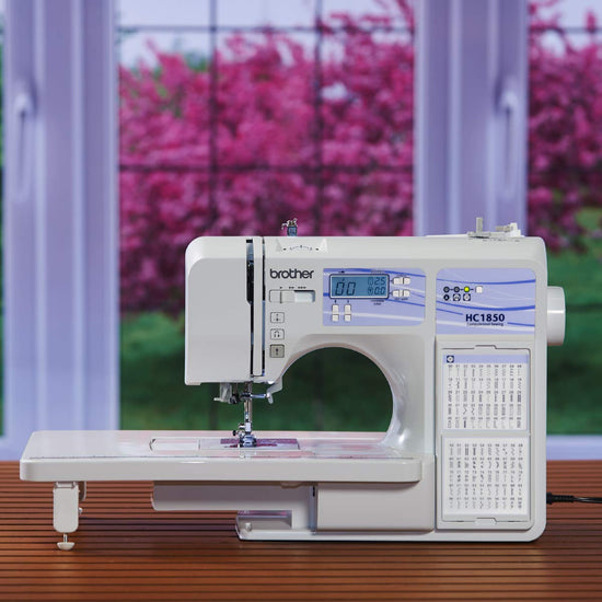 Brother HC1850 sewing machine — 130 built-in stitches and wide table