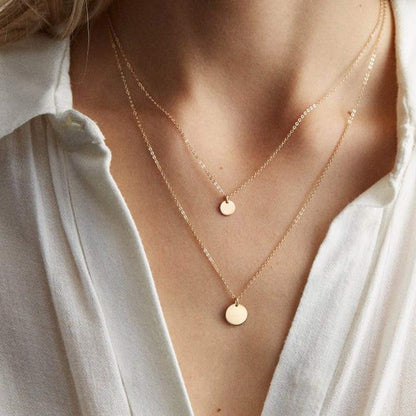 Turandoss layered choker necklace with Y pendant design and adjustable length