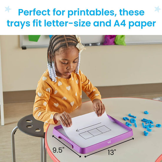 hand2mind writing board — magnetic dry erase activity tray, stackable design, multicolor