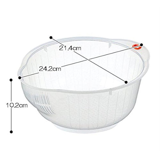 Dishware bowl — Inomata rice washing bowl with strainer, 2 quart