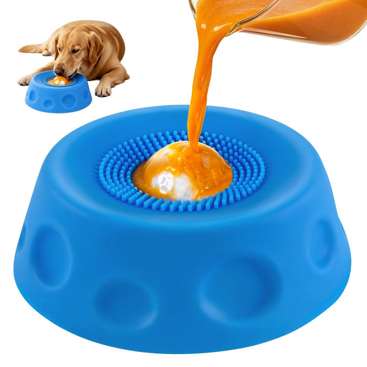 Slow Feeder Dog Bowl with Interactive Roll Ball, Anti-Slip Dog Lick Bowl