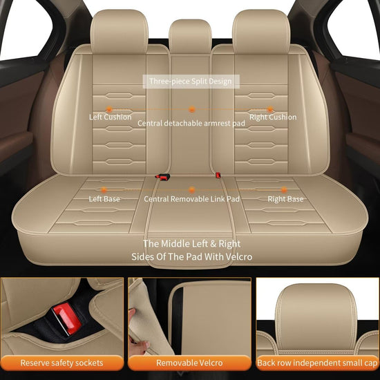 AOMSAZTO vehicle seat cover — Faux leather, waterproof, airbag compatible