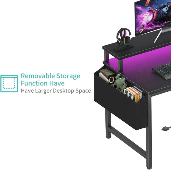 Lufeiya desk with LED lights and power outlets