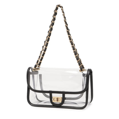 LAM GALLERY clear handbag with chain for stadium and concert use