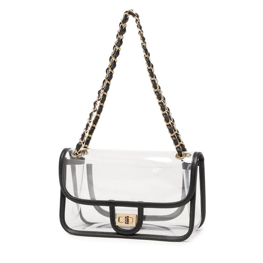 LAM GALLERY clear handbag with chain for stadium and concert use