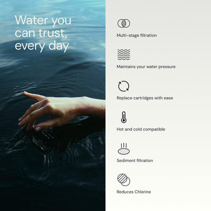 Aquabliss shower filter - reduces dry skin and improves hair and nails. Chrome finish.