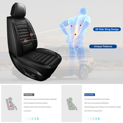 Vehicle seat cover — Custom fit waterproof leather for Hyundai Santa Fe 07-24 25