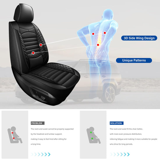Vehicle seat cover — Custom fit waterproof leather for Hyundai Santa Fe 07-24 25