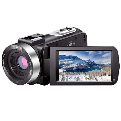 Camcorder — Full HD 1080P with night vision and 16X zoom capabilities.