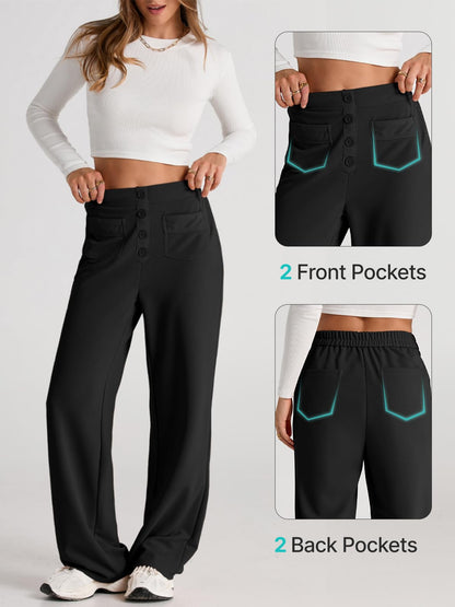 EVALESS high waist stretchy work pants with pockets