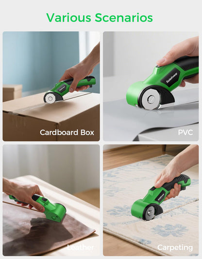 Cordless electric scissors — rechargeable with safety lock and LED light