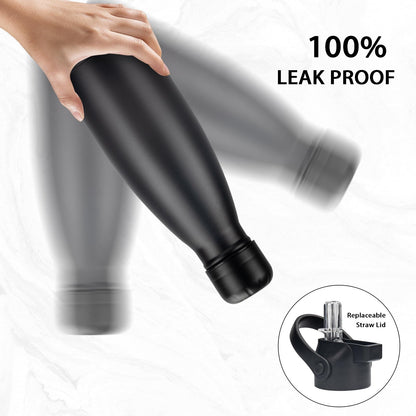 Thermos — Insulated stainless steel water bottles with straw lid, 2 pack, 17oz.