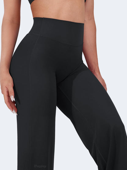 VOYJOY Straight Leggings Bottoms Wide Leg Pants for Women 29"/ 31.5"/33"/35" High Waist Stretch Casual Sweatpants