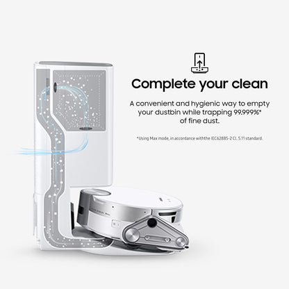 SAMSUNG robotic vacuum cleaner — AI with object recognition and clean station