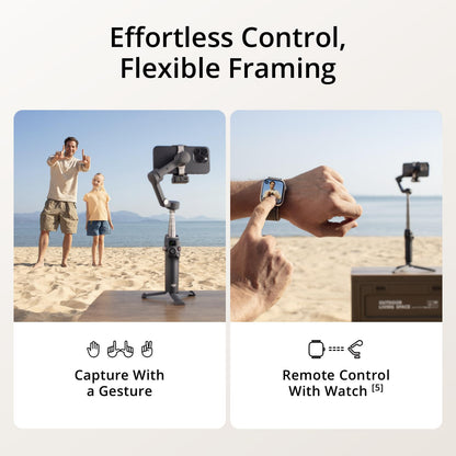 Camera support — DJI Osmo Mobile 7P with built-in extension rod and tripod