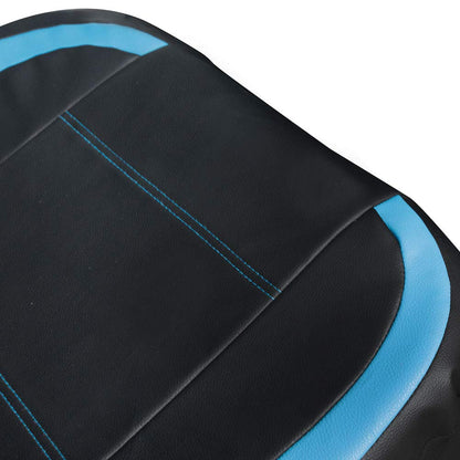 Motor Trend vehicle seat cover — blue faux leather for front seats with headrests