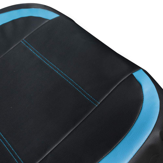 Motor Trend vehicle seat cover — blue faux leather for front seats with headrests