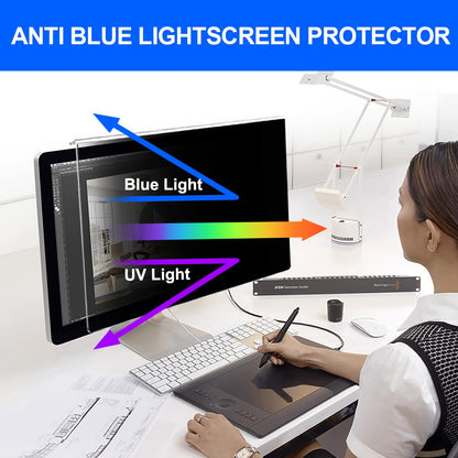 GUDTEKE Computer Privacy Screen Filter 21.5 Hanging Monitor Privacy Screen Protector for 16:9 Aspect Ratio Widescreen Computer Monitor, Eye Protection Anti Glare Blue Light Screen Protector