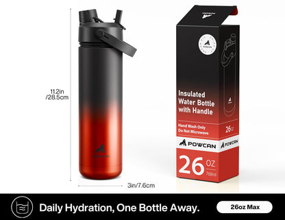 POWCAN thermos with 2-in-1 straw and spout lid