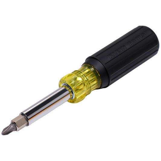 Klein Tools 11-in-1 screwdriver with cushion grip handle and bits set