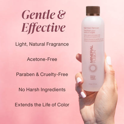 Mineral Fusion nail polish remover — acetone-free formula with natural solvents