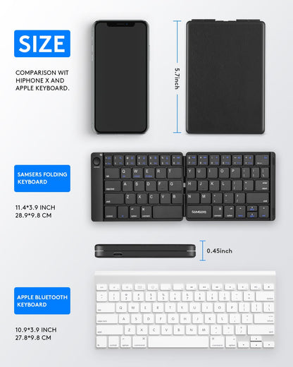 Samsers foldable Bluetooth keyboard — portable wireless design with stand holder