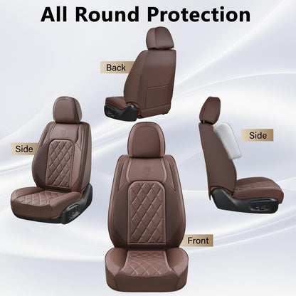 Coverado vehicle seat cover — luxury faux leather, waterproof, universal fit, brown