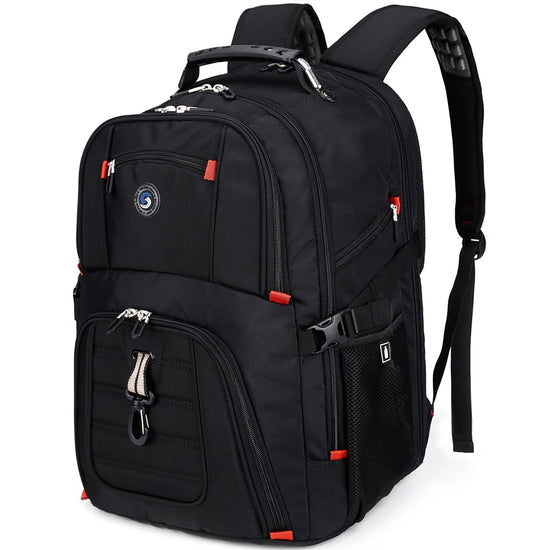 SHRRADOO travel backpack with combination lock for 17 inch laptops, 50L capacity