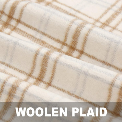 Kinghua wool plaid mini skirt — high waisted bodycon style