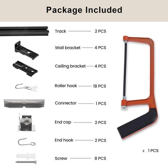 HANGING_ROD — Ceiling mounted curtain track with roller hooks by SOMINS